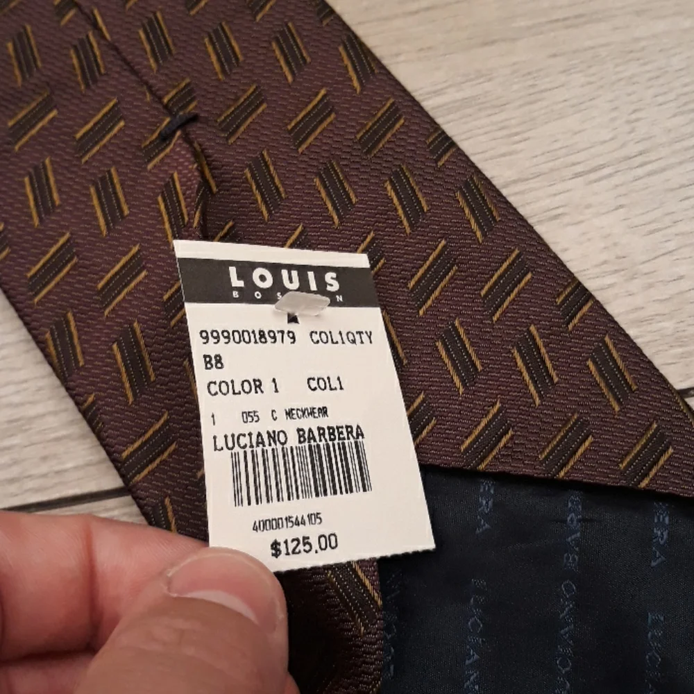 LUCIANO BARBERA Dark Purple Abstract‎ Silk Tie NEW